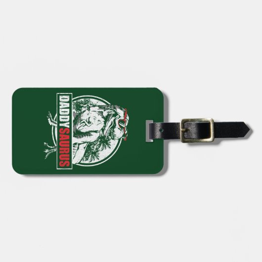 ダディサウルスTレックスの父おもしろいの日 ラゲッジタグ (正面横)