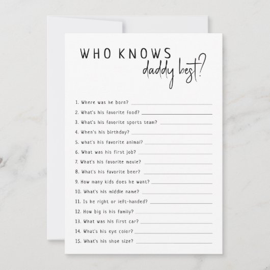 ダディシンプルモダンカードを知っているニュートラル最高の 招待状 (正面)