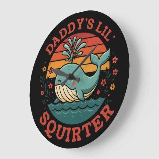 ダディスリトルクジラ ラージ壁時計 (傾斜)