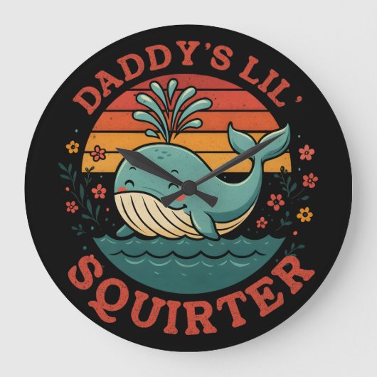 ダディスリトルクジラ ラージ壁時計 (正面)