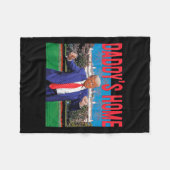 ダディズホームおもしろいトランプピンク2024テイクアメリカバック フリースブランケット (正面(横))