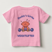 ダディズリトルウェイトリフタキッズウェイトリフティング ベビーTシャツ (裏面)