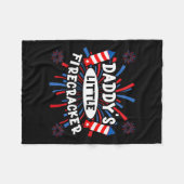 ダディズリトルファイクラッカー独立日花火 フリースブランケット (正面(横))