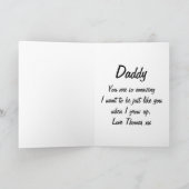 ダディハッピーバースデー写真テンプレートブルー カード (内部)