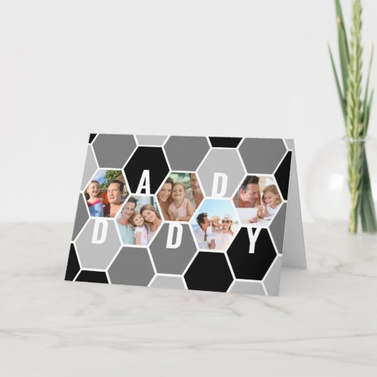 ダディハニカムフォトコラージュ5フォト誕生日 カード (正面)