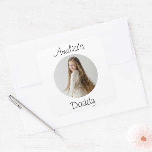 ダディパーソナライズされたギフト – カスタム顔- スクエアシール (封筒)