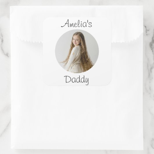 ダディパーソナライズされたギフト – カスタム顔- スクエアシール (バッグ)