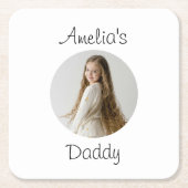 ダディパーソナライズされたギフト – カスタム顔- スクエアペーパーコースター (正面)