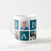 ダディミニマルカラーブロックフォトコラージブルー コーヒーマグカップ (正面左)