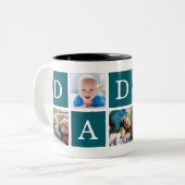 ダディミニマルカラーブロックフォトコラージブルー ツートーンマグカップ (正面左)