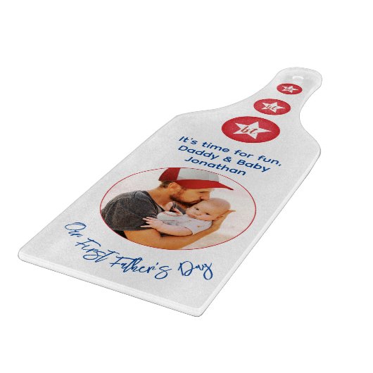 ダディモダンタイポグラフィフォトファースト・ファーザーズ・デイ カッティングボード (角)