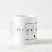 ダディモダンミニマル最初父親の日 コーヒーマグカップ (正面左)