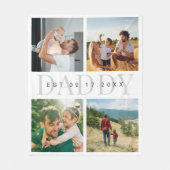 ダディモダン・ファーザーズ・デイ・フォト・コラージュ フリースブランケット (正面)