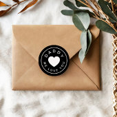 ダディーウィーラブユーハート白黒 ラウンドシール