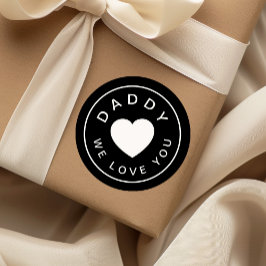 ダディーウィーラブユーハート白黒 ラウンドシール