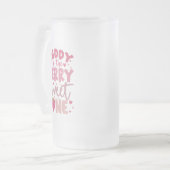 ダディーオブザベリースイートワンストロベリー誕生日 フロストグラスビールジョッキ (正面左)