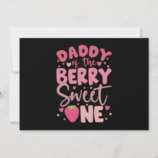 ダディーオブザベリースイートワンストロベリー誕生日 招待状 (正面)