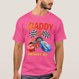ダディーオブザ誕生日ボーイファイアレースホイール誕生日 Tシャツ
