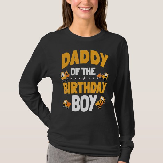 ダディーオブザ誕生日ボーイ建築労働者Bday Tシャツ (正面)