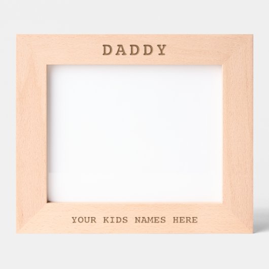 ダディーキッズ名パパギフトファミリー写真写真 レーザー彫刻フレーム (正面)