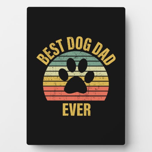 ダディーギフト最高のドッグパパエバー フォトプラーク (正面)