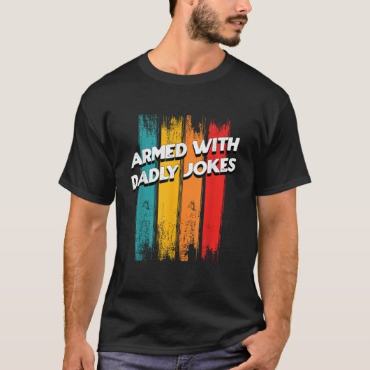 ダディーギャグで武装おもしろいパパユーモアDaddy Frien Tシャツ (正面)