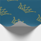 ダディークラウンファーザーズデイグリッター ラッピングペーパー (角)