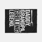 ダディーグランドパグリリングレジェンド喫煙肉おもしろいB フリースブランケット (正面(横))