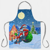 ダディースケートボードサンタクロースおもしろい エプロン (正面)