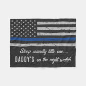 ダディーズオンザナイトウォッチ警察ベビー フリースブランケット (正面(横))