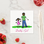 ダディーズガールパーソナライズされたファミリーアートナプキン スタンダードカクテルナプキン (インサイチュ)