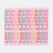 ダディーズガールレトロピンク フリースブランケット (正面(横))