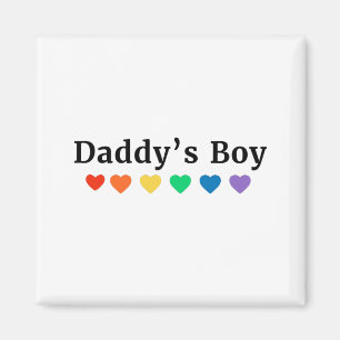 ダディーズボーイ、プライドレインボーハートおもしろい、カッコいいLGBT マグネット