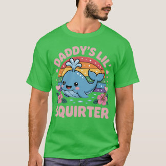 ダディーズリトル噴水おもしろいユーモア不適切なエンブレム Tシャツ