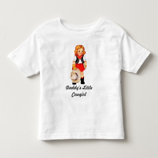 ダディーズリトル女性のカーボーイ幼児Tシャツ トドラーTシャツ (正面)