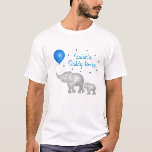 ダディートゥエレファントテーマ男の赤ちゃんベビーシャワー Tシャツ