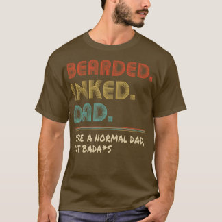 ダディーパおもしろいパヴィンテージ用髭の付いたパパ Tシャツ