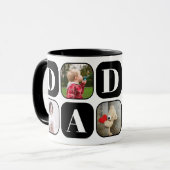 ダディーフォトコラージュテンプレートブラックマグカップ マグカップ (正面左)