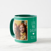 ダディーラブユー文字&フォトグリーンC115誕生日 マグカップ (正面左)