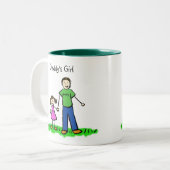 ダディ小さな女の子ブルネットカスタマイズマグ ツートーンマグカップ (正面左)