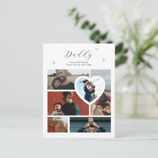 ダディ最高のギフト6フォトコラージュ愛はがき ポストカード (スタンド正面)