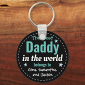 ダディ最高のドインザワールド名前をカスタムするキーチェーン キーホルダー (正面)
