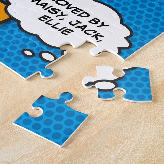 ダディ最高のパパ父12フォトブルーおもしろい漫画 ジグソーパズル (側面)