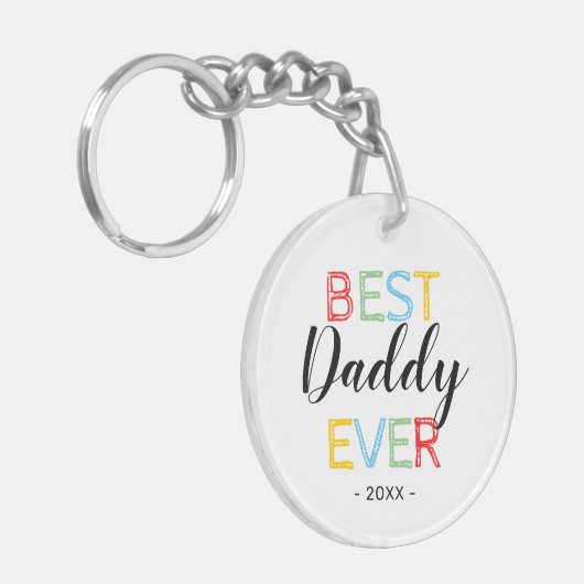 ダディ最高のーの写真ギフト キーホルダー (正面左)