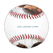 ダディ最高のーエバーカスタム文字写真ギフト 野球ボール (裏面)