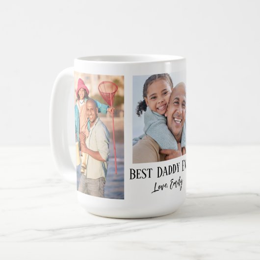 ダディ最高のーエバー3-写真テンプレート コーヒーマグカップ (正面左)