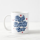 ダディ最高のーパパ父の日の写真ブルー赤 コーヒーマグカップ (左)