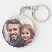 ダディ最高のーパパ父の日の写真白黒 キーホルダー (裏面)