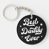 ダディ最高のーパパ父の日の写真白黒 キーホルダー (正面)