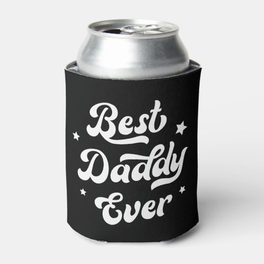 ダディ最高のーパパ父の日の写真白黒 缶クーラー (缶正面)